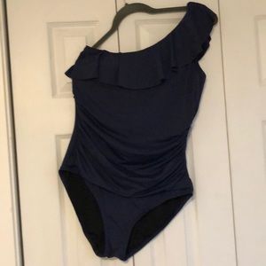 Maternity One Piece One Shoulder Swimming Suit